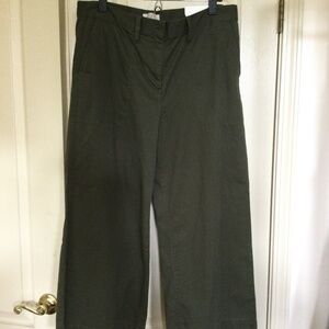 Loft Outlet ankle length wide leg olive chinos, size 12. NWT